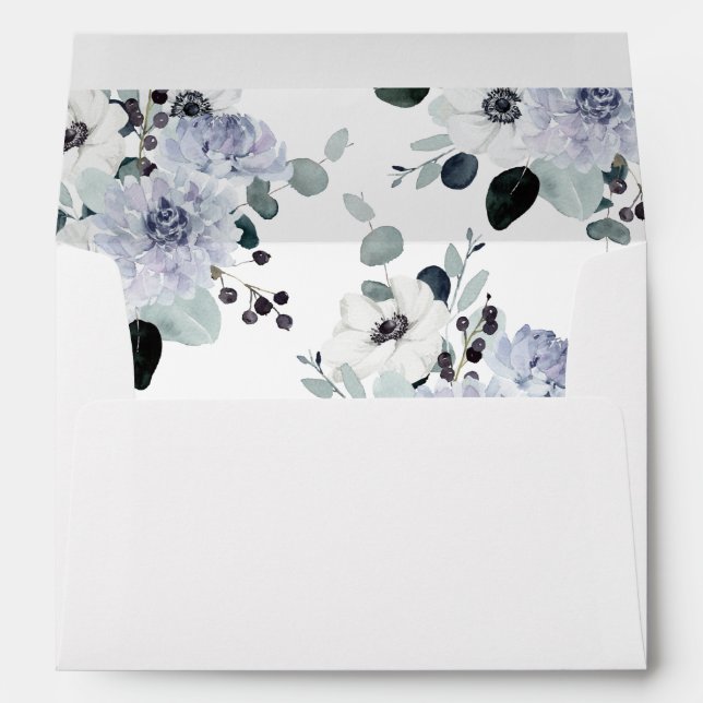Anemone & Eucalyptus Winter White Floral 2 Envelope (Back (Bottom))