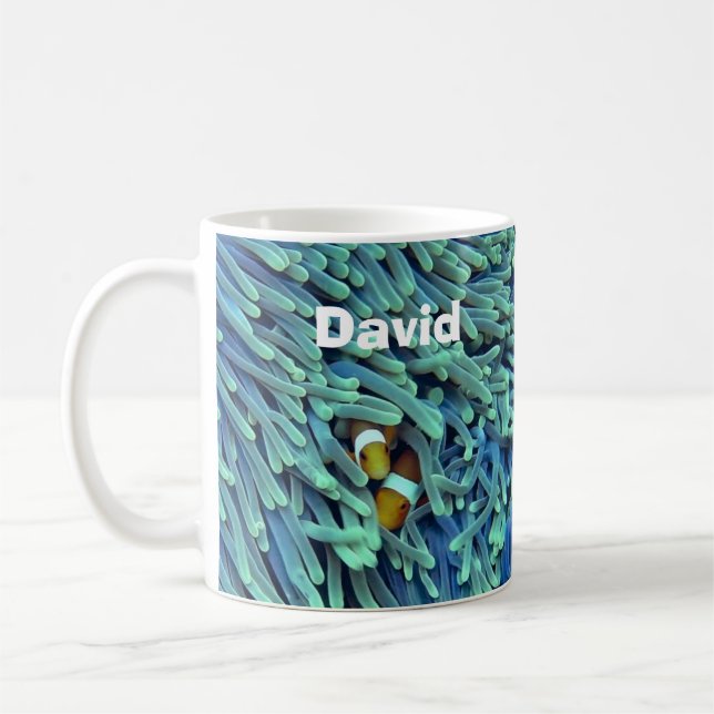 Anemone Fish Sea Themed Ocean Coffee Cup Mug (Left)