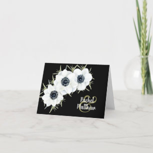 Anemone Floral Watercolor Wedding Thank You Card
