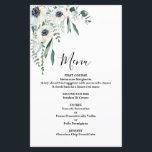 Anemone Floral Wedding Menu Card<br><div class="desc">Anemone Floral Wedding menu card</div>