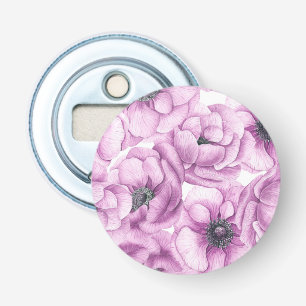Anemone flowers watercolor pattern bottle opener