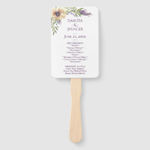 Anemone Greenery Floral Chic Boho Wedding Ceremony Hand Fan