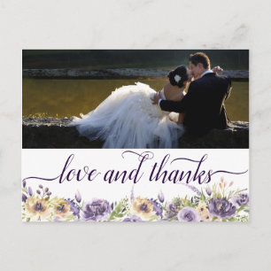 Anemone Greenery Garden Floral Boho Love Thanks Postcard