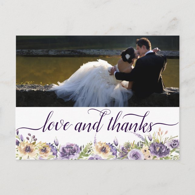Anemone Greenery Garden Floral Boho Love Thanks Postcard (Front)