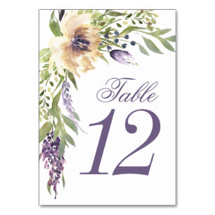 Anemone Greenery Garden Floral Boho Modern Wedding Table Number