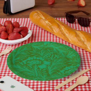 Anemone in Forest Green Paper Plate