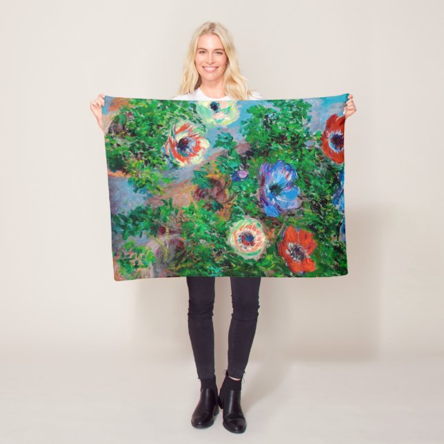 Anemone, Monet Fleece Blanket (In Situ)