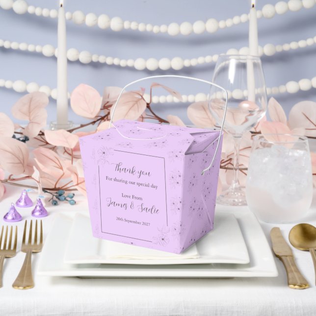 *Anemone on Light Lilac~  Favour Box (Wedding)
