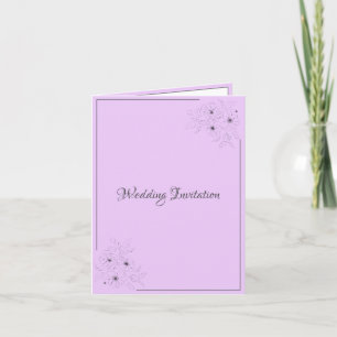 Anemone on Light Lilac Folded Invitation