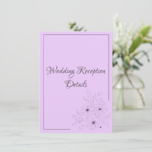 Anemone on Light Lilac Reception Enclosure Card
