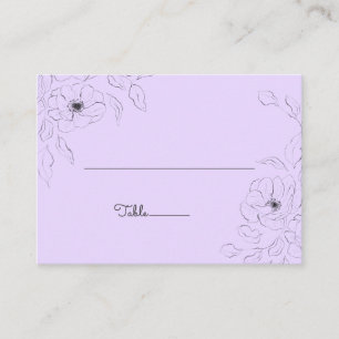 Anemone on Pale Lavender Flat Place Card