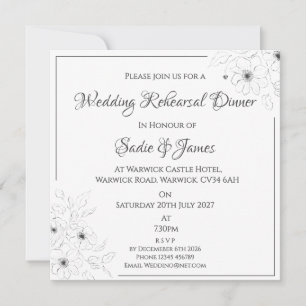 Anemone on White Invitation