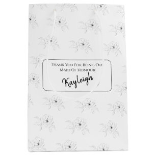 ~Anemone On White  Medium Gift Bag