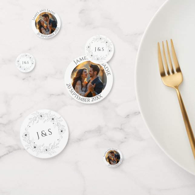 Anemone on White Photo Wedding Confetti (Group)