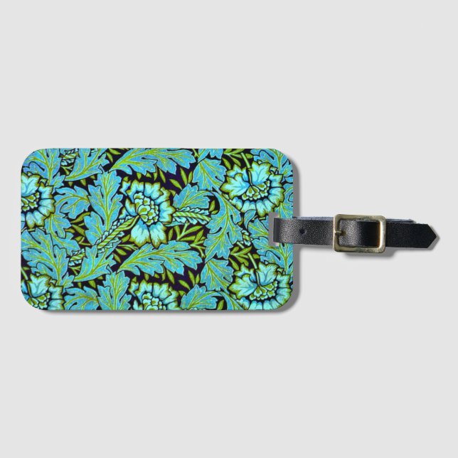 Anemone pattern by William Morris, Luggage Tag (Front Horizontal)