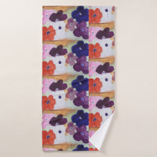 Anemone Spring Flowers Bath Towel