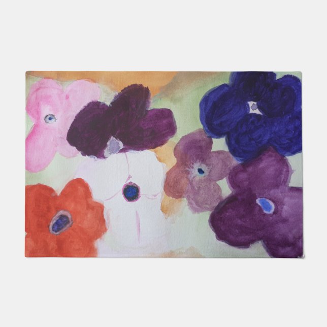 Anemone Spring Flowers Door Mat (Front)