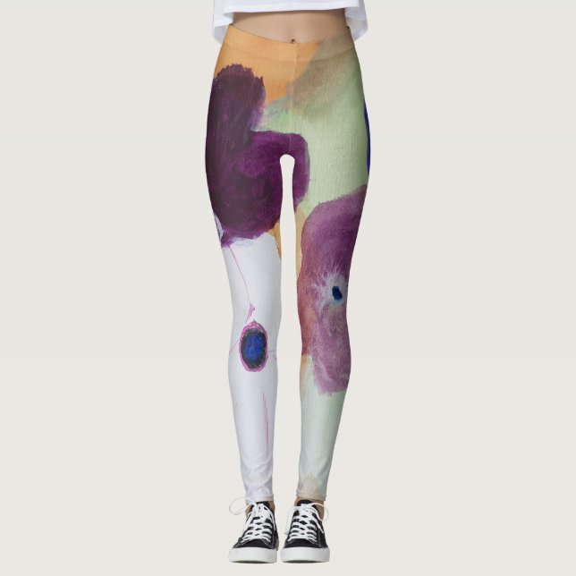 Anemone Spring Flowers Leggings (Front)