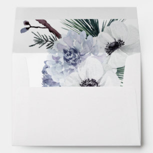 Anemone Winter White Floral  Envelope