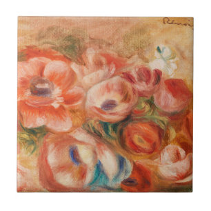 Anemones (2) by Auguste Renoir Decorative Tile