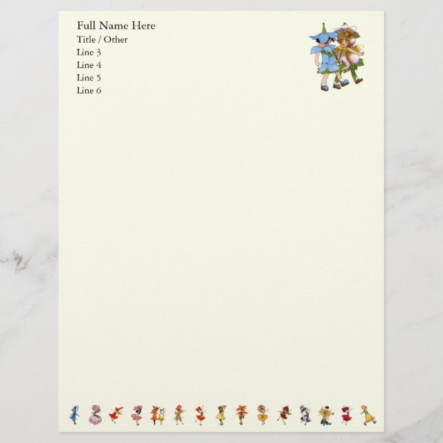 Anemones and Bluets Customized Letterhead (Front)