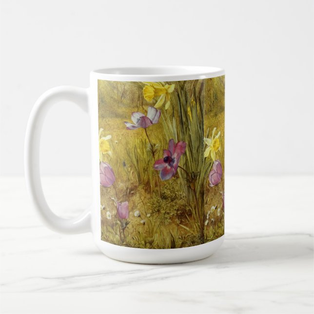 Anemones and Daffodils American artist Henry Newma Coffee Mug (Left)