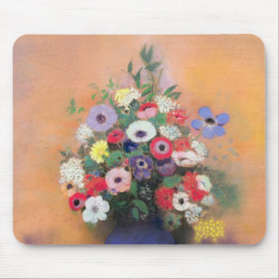 Anemones and lilac in a Blue Vase, after 1912 Mouse Mat