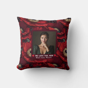 Anemones Bouquet Happy Birthday Mum Room Décor Cushion