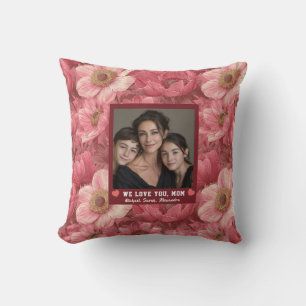 Anemones Bouquet Happy Mothers Day Housewarming Cushion