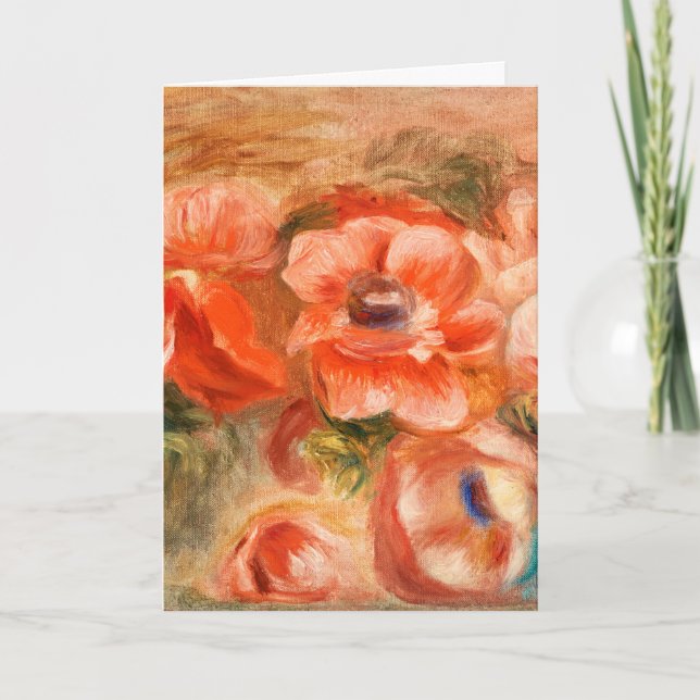 Anemones by Renoir Impressionist Painting Card (Front)