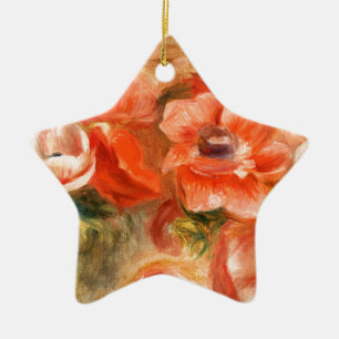 Anemones by Renoir Impressionist Painting Ceramic Tree Decoration