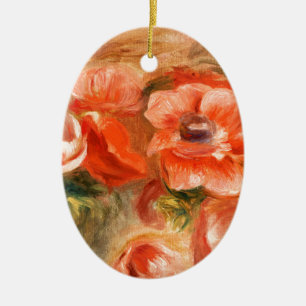 Anemones by Renoir Impressionist Painting Ceramic Tree Decoration