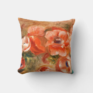 Anemones by Renoir Impressionist Painting Cushion