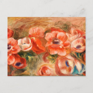 Anemones by Renoir Impressionist Painting Holiday Postcard