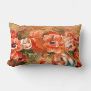 Anemones by Renoir Impressionist Painting Lumbar Cushion