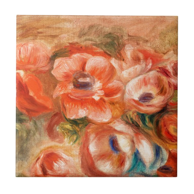 Anemones by Renoir Impressionist Painting Tile (Front)