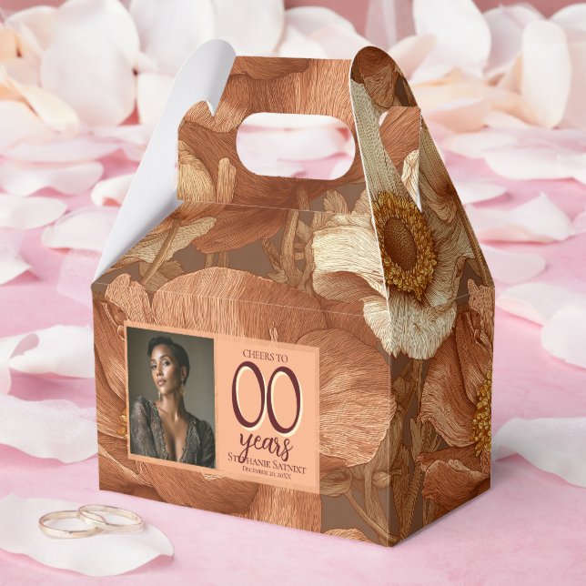 Anemones Flower 40Th Birthday Boho Favour Box (Wedding)
