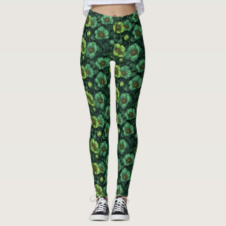 Anemones Flower Gym Wear Anemones Accent Birthday  Leggings