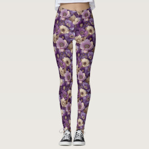 Anemones Flower Women Active Wear Anemones Petal Leggings