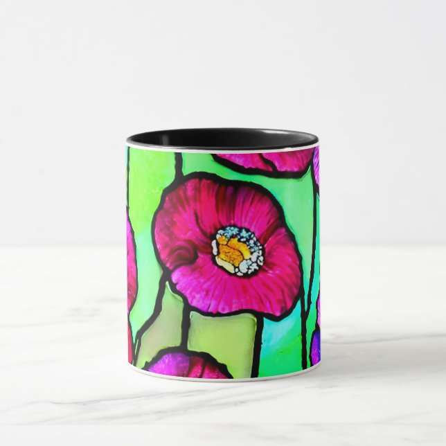 Anemones glass art mug (Center)