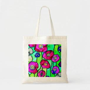 Anemones glass art tote bag