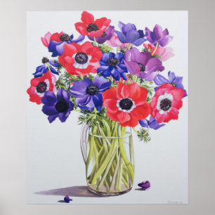 Anemones in a glass jug 2007 poster