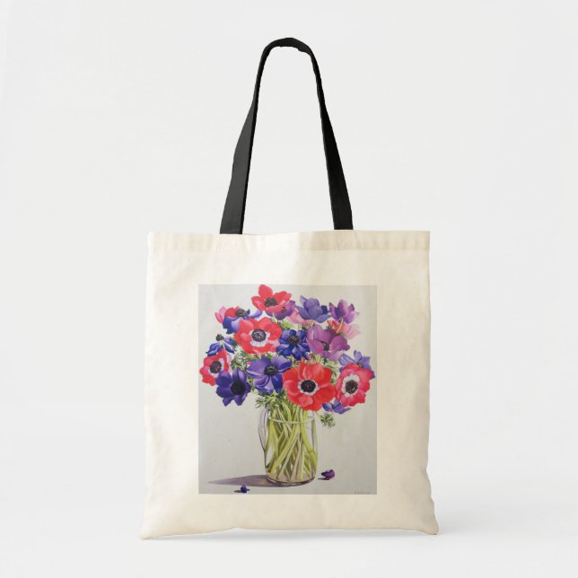Anemones in a glass jug 2007 tote bag (Front)