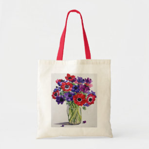 Anemones in a Glass Jug Tote Bag