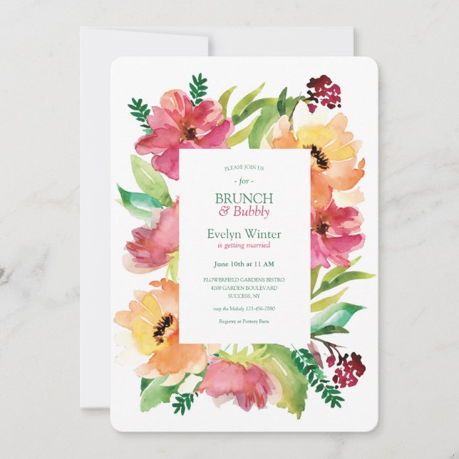 Anemones in Watercolor Invitation (Front)