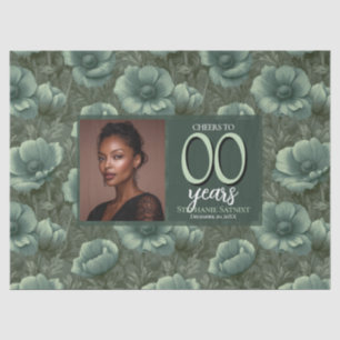 Anemones Inspired Forty Birthday Contemporary Tissue Paper