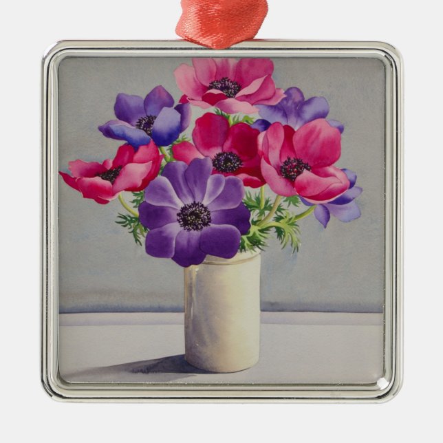 Anemones Metal Tree Decoration (Front)
