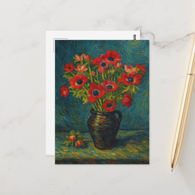 Anemones Postcard (Front/Back In Situ)