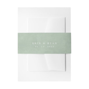 Anemones Sage & Dusty Green Eucalyptus Wedding Invitation Belly Band