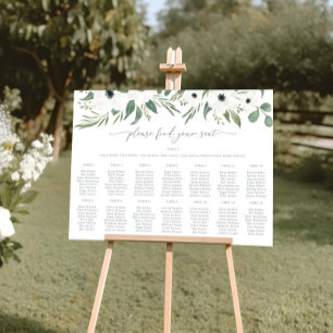 Anemones Sage & Eucalyptus Wedding Seating Charts